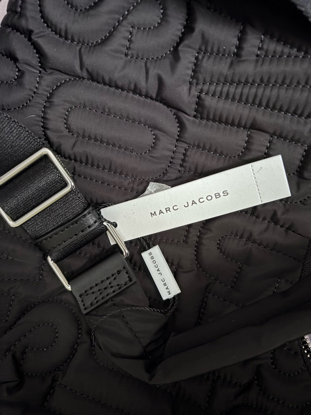 Marc Jacobs NWT Nylon Jumbled Logo Black Quilted Shoulder Bag - Picture 9 of 13